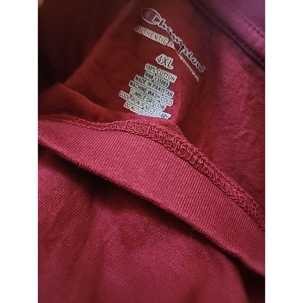 Champion Performance Short Sleeve T-shirt, Maroon 4XL ATHLETIC WEAR NEW A131 - Picture 3 of 4